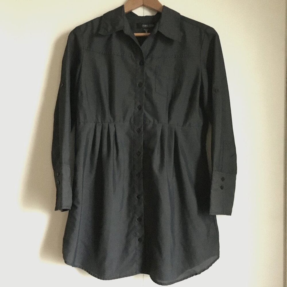 VTG Dark Gothic Coquette Nicole Benisti Point Zero Button Down Tunic Dress